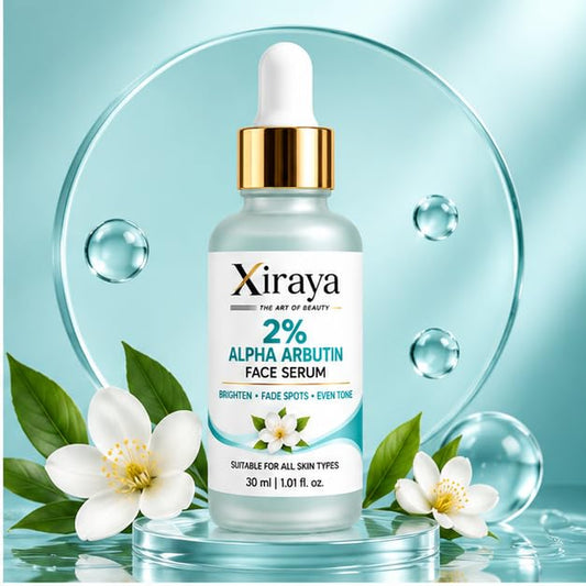 Xiraya 2% Alpha Arbutin Face Serum for Brighter Even Looking Skin, Dark Spot Appearance Care, Lightweight Daily Brightening Serum, Fast Absorbing Non Greasy Formula, 30 ml Skin