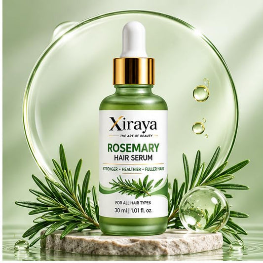 Xiraya Rosemary Hair Serum for All Hair Types, Scalp & Hair Root Nourishment, Helps Reduce Breakage, Hydrates Scalp & Hair, Supports Hair Softness & Manageability, 30 ml