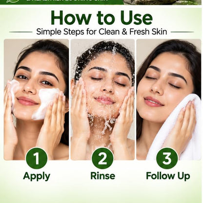 Xiraya Green Tea Face Wash with Green Tea Extract, Refreshing & Purifying Facial Cleanser for All Skin Types, Gently Cleanses Dirt, Oil & Impurities, 100 ml