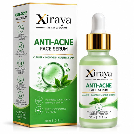 Xiraya Anti-Acne Face Serum for Oily, Combination & Blemish-Prone Skin, Lightweight Fast-Absorbing Formula, Helps Improve Skin Clarity & Texture, 30 ml