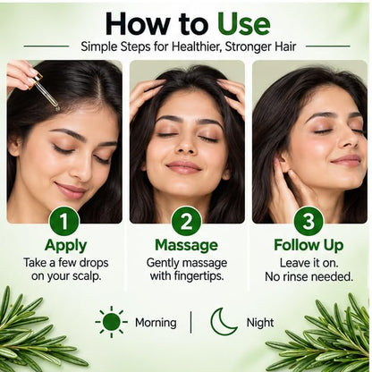 Xiraya Rosemary Hair Serum for All Hair Types, Scalp & Hair Root Nourishment, Helps Reduce Breakage, Hydrates Scalp & Hair, Supports Hair Softness & Manageability, 30 ml