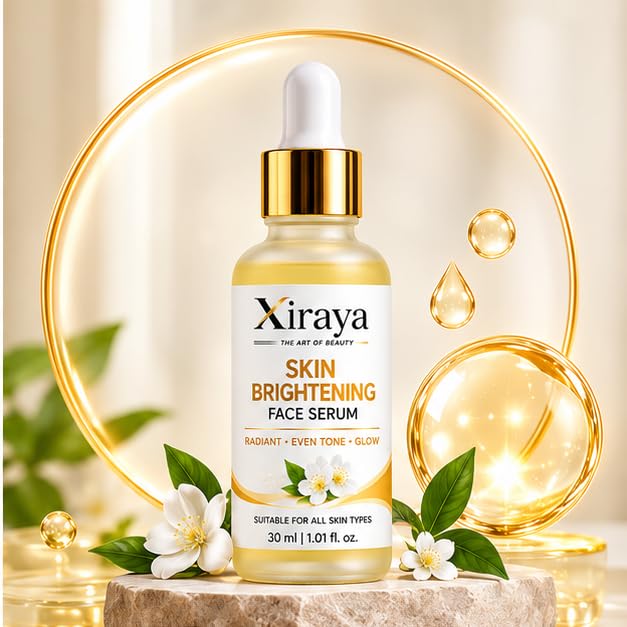 Xiraya Skin Brightening Face Serum for Radiant Even-Looking Skin, Helps Reduce Appearance of Dark Spots, Daily Glow & Luminosity Serum, Suitable for All Skin Types, 30 ml