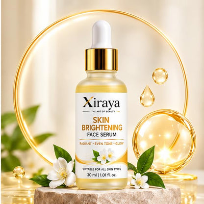 Xiraya Skin Brightening Face Serum for Radiant Even-Looking Skin, Helps Reduce Appearance of Dark Spots, Daily Glow & Luminosity Serum, Suitable for All Skin Types, 30 ml