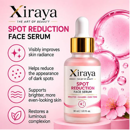 Xiraya Spot Reduction Face Serum for Brighter Even Looking Skin, Dark Spot Appearance Care, Radiance & Glow Support, Lightweight Daily Facial Serum, Non Greasy Formula, 30 ml