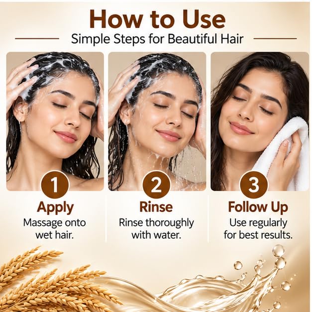 Xiraya Rice Water Shampoo 200 ml with Rice Water Extract & Natural Actives for Hair and Scalp, Nourishing Strengthening Shampoo for Smoother, Shinier & Healthier-Looking Hair