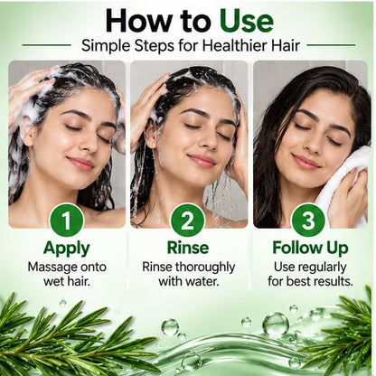 Xiraya Rosemary Shampoo 200 ml with Rosemary Extract & Natural Actives for Hair and Scalp, Nourishing Strengthening Shampoo for Healthy, Stronger & Shinier-Looking Hair