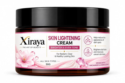Xiraya Skin Brightening Cream for Radiant Even Looking Complexion, Helps Reduce Dark Spot Appearance, Brightens Dull-Looking Skin, Daily Face Moisturizer for All Types, 50g