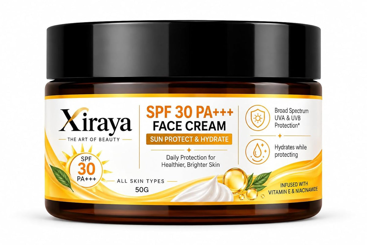 Xiraya SPF 30 PA+++ Face Cream with Vitamin E & Niacinamide, Daily Sun Protection Moisturizer, Helps Hydrate & Maintain Soft Skin, UVA & UVB Protection, All Skin Types, 50g
