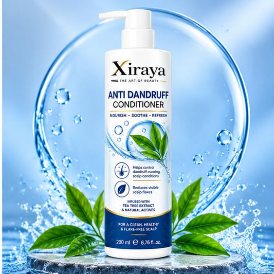 Xiraya Anti Dandruff Conditioner 200 ml with Tea Tree Extract & Natural Actives, Nourishing Scalp Conditioner for Flake Care, Smoother Hair & Fresh Scalp Feel