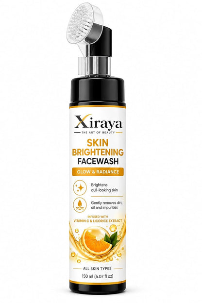 Skin Brightening Face Wash with Vitamin C & Licorice Extract for Glow & Radiance, Gentle Cleansing Face Wash for All Skin Types, 150 ml