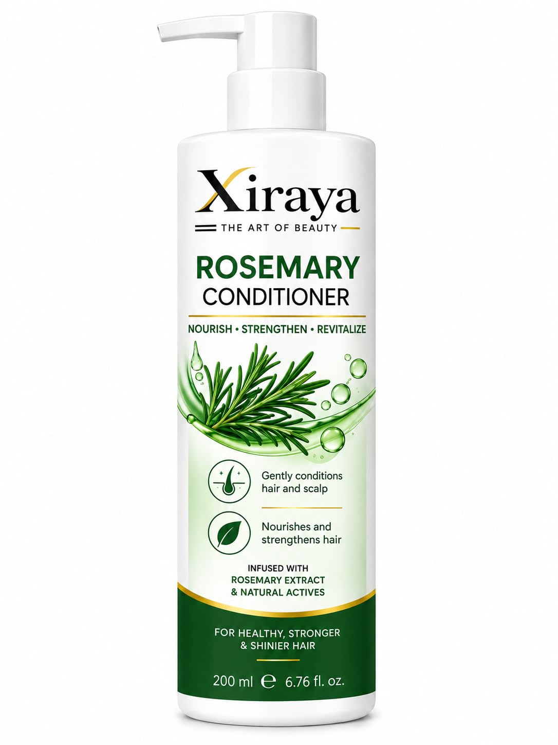 Xiraya Rosemary Conditioner 200 ml with Rosemary Extract & Natural Actives for Hair and Scalp, Nourishing Strengthening Conditioner for Healthy, Stronger & Shinier Hair