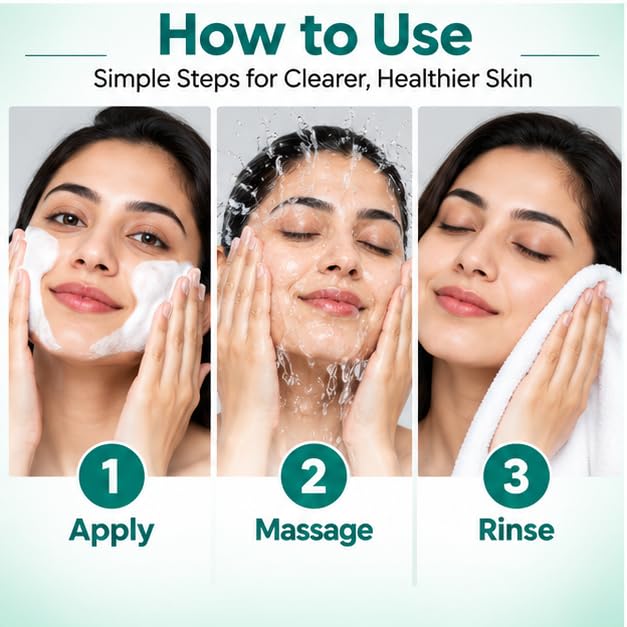 Xiraya 1% Salicylic Acid Face Wash 100 ml with Tea Tree Extract & Zinc PCA for Oily and Acne-Prone Skin, Helps Unclog Pores, Reduce Excess Oil & Refresh Skin