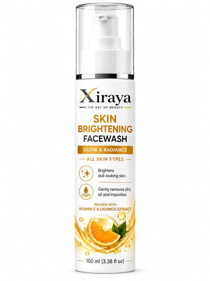 Skin Brightening Face Wash with Vitamin C & Licorice Extract for Glow & Radiance, Gentle Cleansing Face Wash for All Skin Types, 100 ml