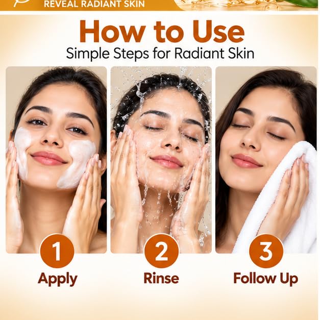Skin Brightening Face Wash with Vitamin C & Licorice Extract for Glow & Radiance, Gentle Cleansing Face Wash for All Skin Types, 100 ml