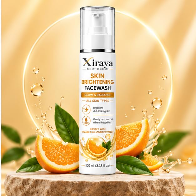 Skin Brightening Face Wash with Vitamin C & Licorice Extract for Glow & Radiance, Gentle Cleansing Face Wash for All Skin Types, 100 ml